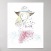 Ein Mädchen und ihre Katze Poster (Vorne)