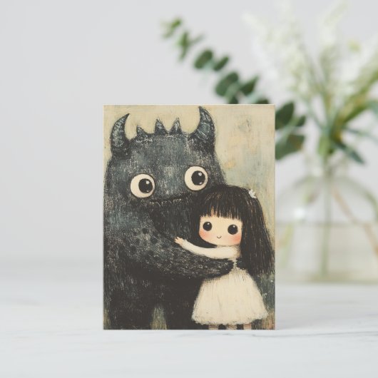 Ein Mädchen und ihre Monsterfreundin Postkarte (Stehend Vorderseite)