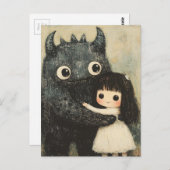 Ein Mädchen und ihre Monsterfreundin Postkarte (Vorne/Hinten)