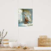 Ein Mädchen und seine Vogelhäuschen | Surrealistis Poster (Küche)