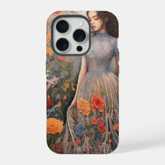 Ein Mädchen und voll von Blume iPhone 15 Pro Fall Hülle