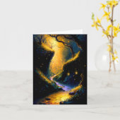 Ein magischer Fairy Glen mit Fireflies Grußkarte Karte (Gelbe Blume)
