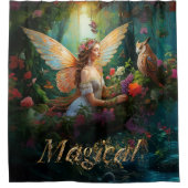 Ein magischer Feenteich Magischer dekorativer Text Duschvorhang (Vorderseite)