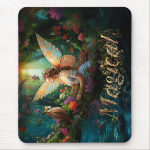 Ein magischer Feenteich Magischer dekorativer Text Mousepad