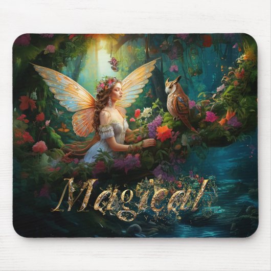 Ein magischer Feenteich Magischer dekorativer Text Mousepad (Vorne)