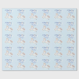 Ein magischer Geburtstag mit einem Einhorn Geschenkpapier