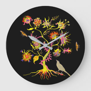 Ein magischer Lebensbaum Große Wanduhr