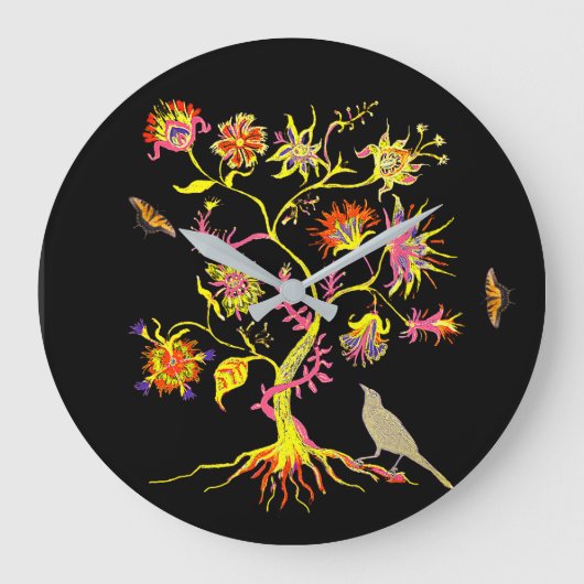 Ein magischer Lebensbaum Große Wanduhr (Vorderseite)