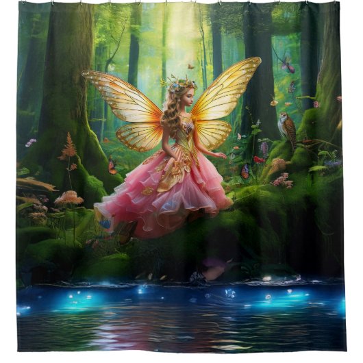 Ein magischer Märchenwald Duschvorhang (Vorderseite)