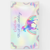 Ein magischer Regenbogen Einhorn Glückwunsch zum G Banner (Vertikal)
