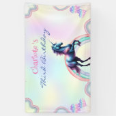 Ein magischer Regenbogen Einhorn Glückwunsch zum G Banner (Vertikal)