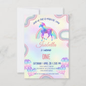 Ein magischer Regenbogen Einhorn Glückwunsch zum G Dankeskarte (Vorderseite)