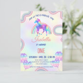 Ein magischer Regenbogen Einhorn Glückwunsch zum G Dankeskarte (Stehend Vorderseite)