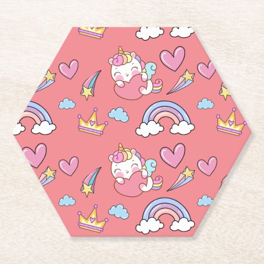 Ein magischer Regenbogen Einhorn Glückwunsch zum G Untersetzer (Vorderseite)