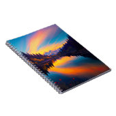 Ein magischer Sonnenuntergang, der den Wald am See Notizblock (Rechte Seite)