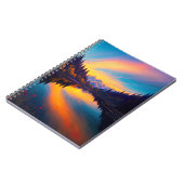 Ein magischer Sonnenuntergang, der den Wald am See Notizblock (Linke Seite)