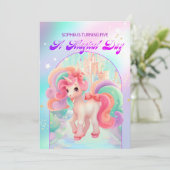 Ein magischer Tag Einhorn Einladung (Stehend Vorderseite)