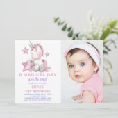 Ein magischer Tag Einhorn Geburtstag Einladungen F (Stehend Vorderseite)