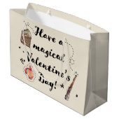 Ein magischer Valentinstag Große Geschenktüte (Rückseite Schrägansicht)
