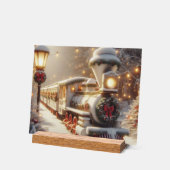 Ein magischer Winter Wonderland Weihnachtszug Acrylschild (Winkel)