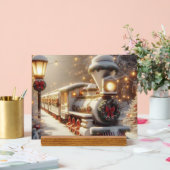 Ein magischer Winter Wonderland Weihnachtszug Acrylschild (Hochzeit)