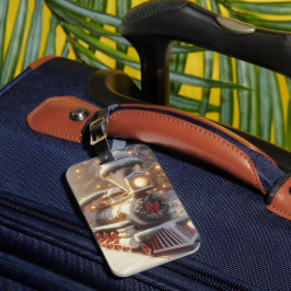 Ein magischer Winter Wonderland Weihnachtszug Gepäckanhänger