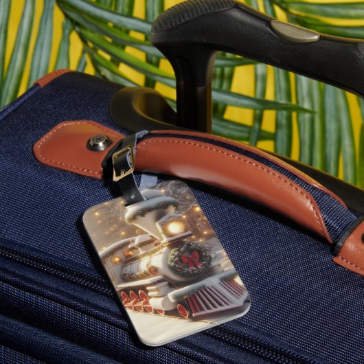 Ein magischer Winter Wonderland Weihnachtszug Gepäckanhänger (Vorderseite Insitu 1)