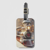 Ein magischer Winter Wonderland Weihnachtszug Gepäckanhänger (Vorderseite Vertikal)