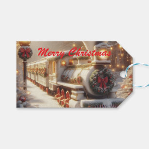 Ein magischer Winter Wonderland Weihnachtszug Geschenkanhänger