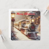 Ein magischer Winter Wonderland Weihnachtszug Karte (Vorderseite/Rückseite Beispiel)