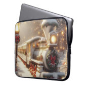 Ein magischer Winter Wonderland Weihnachtszug Laptopschutzhülle (Vorderseite Links)