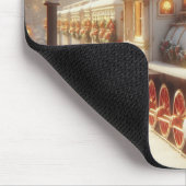 Ein magischer Winter Wonderland Weihnachtszug Mousepad (Ecke)