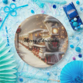 Ein magischer Winter Wonderland Weihnachtszug Pappteller (Party)