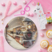 Ein magischer Winter Wonderland Weihnachtszug Pappteller (Party)