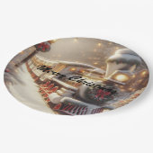 Ein magischer Winter Wonderland Weihnachtszug Pappteller (Schrägansicht)