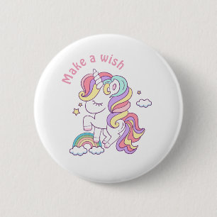 Ein magisches Einhorn für einen Wunsch machen Button