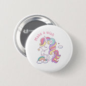 Ein magisches Einhorn für einen Wunsch machen Button (Vorne & Hinten)