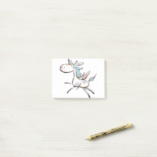 Ein magisches Einhorn Post-it Klebezettel (Auf Schreibtisch)
