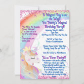 Ein magisches Einhorn zum 4. Geburtstag Einladung (Rückseite)