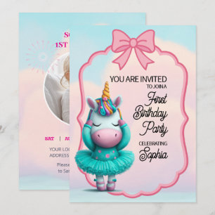 Ein magisches Einhorn zum Geburtstag Einladung