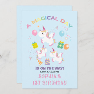 Ein magisches Einhorn zum Geburtstag Einladung