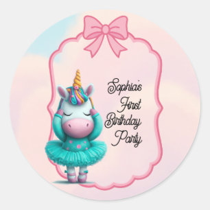 Ein magisches Einhorn zum Geburtstag Runder Aufkleber