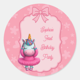 Ein magisches Einhorn zum Geburtstag Runder Aufkleber