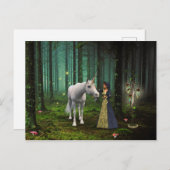 Ein magisches Treffen - Einhorn Fantasy Art Postkarte (Vorne/Hinten)