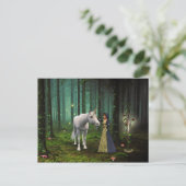 Ein magisches Treffen - Einhorn Fantasy Art Postkarte (Stehend Vorderseite)