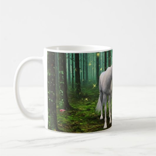 Ein magisches Treffen - Einhorn Fantasy Art Tasse (Links)