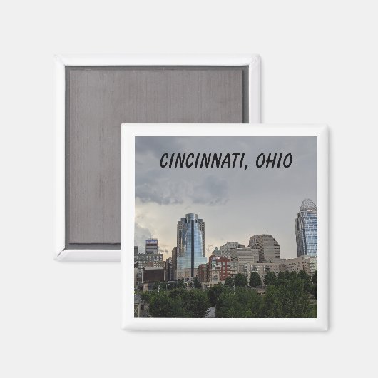 Ein Magnet mit einem Foto Cincinnati, Ohio. (Vorderseite/Rückseite)