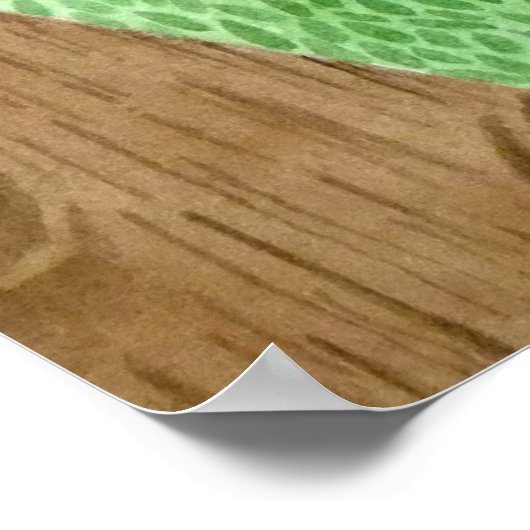 Ein Magpie steht auf einem Zaun Poster (Ecke)