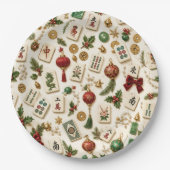 Ein Mahjong-Weihnachten  Pappteller (Vorderseite)