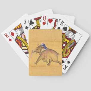 Ein Mahout, der auf einem Elefanten reitet, aus de Spielkarten